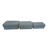 CONJ DE CESTAS DE PALHA CINZA - 3 PCS