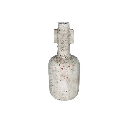 VASO DECORATIVO EM CERAMICA BRANCO RUSTICO