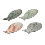 CJ. DE PETISQUEIRAS DE CERAMICA - PEIXES - 4 PCS