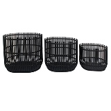 CJ. DE CESTOS EM RATTAN PRETO - 3PCS