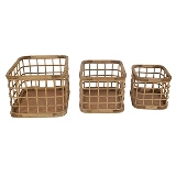 CJ. DE CESTOS EM RATTAN - 3PCS