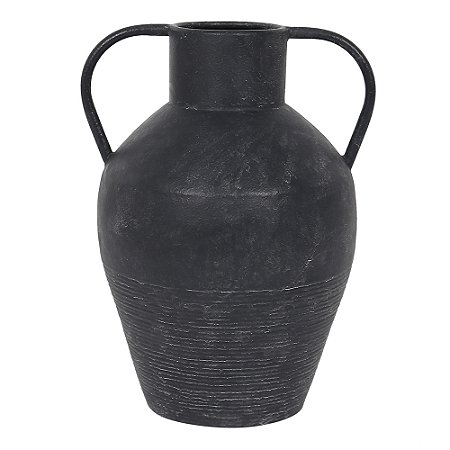 VASO DECORATIVO EM METAL PRETO 31,5CM X 28CM X 42CM