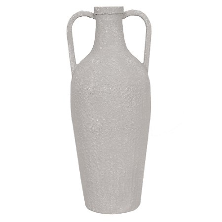 VASO DECORATIVO EM METAL BRANCO 18,5CM X 46CM