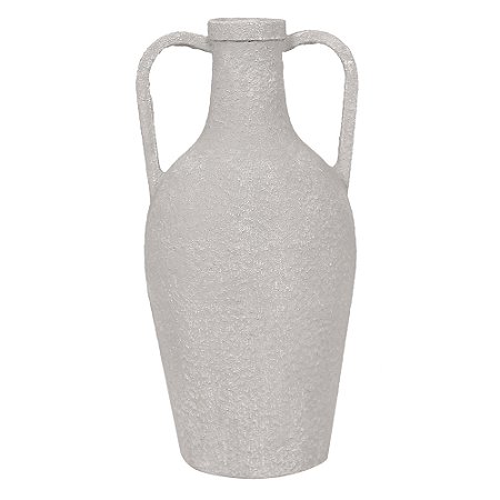 VASO DECORATIVO EM METAL BRANCO 18,5CM X 38,5CM
