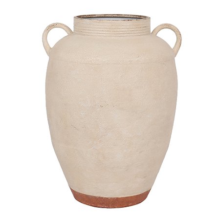 VASO DECORATIVO EM METAL COR CREME 27CM X 37CM