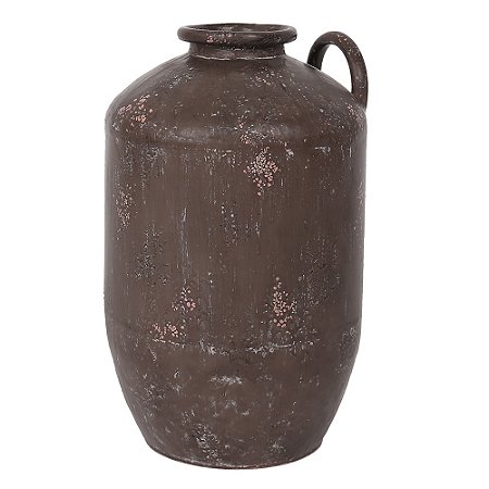 VASO DECORATIVO EM METAL COR MARROM 22CM X 35,5CM