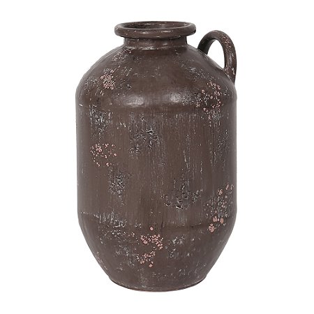 VASO DECORATIVO EM METAL COR MARROM 18,5CM X 29,5CM