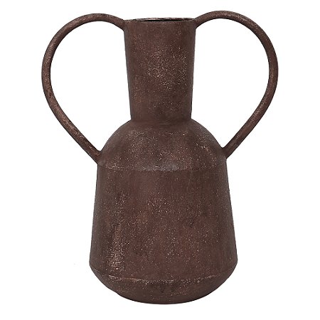 VASO DECORATIVO EM METAL COR MARROM 31CM X 20CM X 37CM