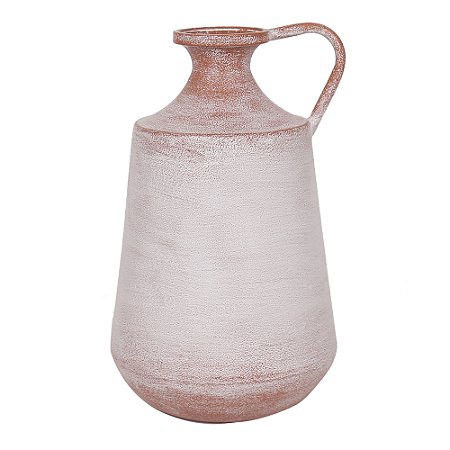 VASO DECORATIVO EM METAL - ESVERDEADO - 27CM X 46,5CM
