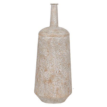 VASO DECORATIVO EM METAL COR BRANCO 20CM X 51CM