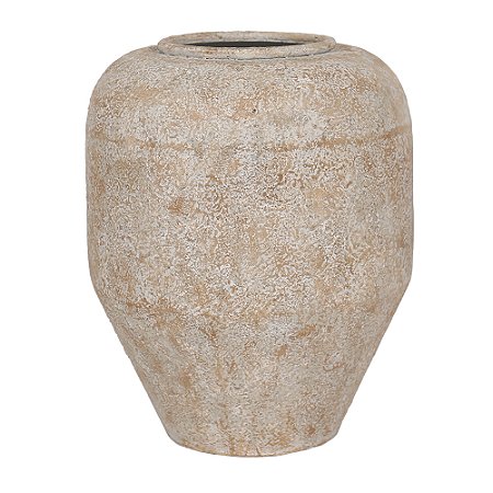 VASO DECORATIVO EM METAL COR BRANCO 31,5CM X 38,5CM