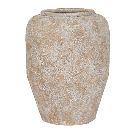 VASO DECORATIVO EM METAL COR BRANCO 23,5CM X 30CM