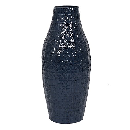 VASO DECORATIVO EM METAL COR AZUL 22CM X 50CM