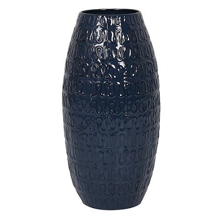 VASO DECORATIVO EM METAL COR AZUL 20CM X 40CM