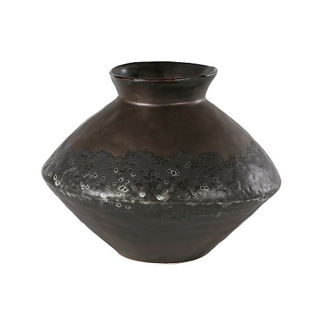 VASO DECORATIVO EM CERAMICA PRETO