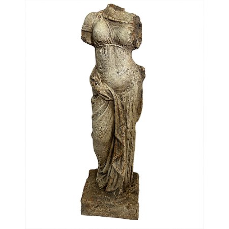 PECA DECORATIVA EM RESINA ESTATUETA MARROM 21X18X71CM