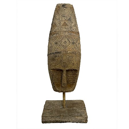 PECA DECORATIVA EM RESINA ESTATUETA MARROM 30X15X67CM