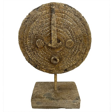 PECA DECORATIVA EM RESINA ESTATUETA MARROM 37X016X56CM