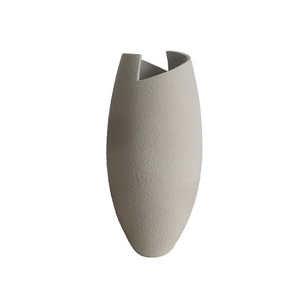VASO DECORATIVO CERAMICA CINZA CLARO