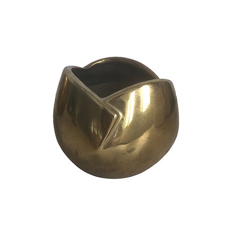 VASO DECORATIVO EM CERAMICA DOURADO