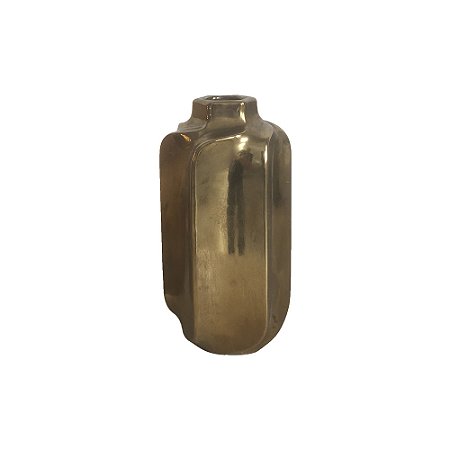 VASO DECORATIVO EM CERAMICA DOURADO