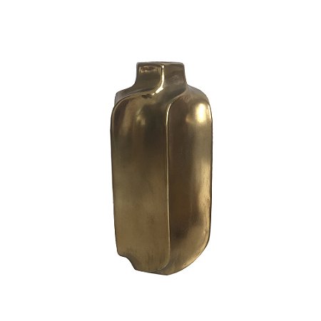 VASO DECORATIVO EM CERAMICA DOURADO