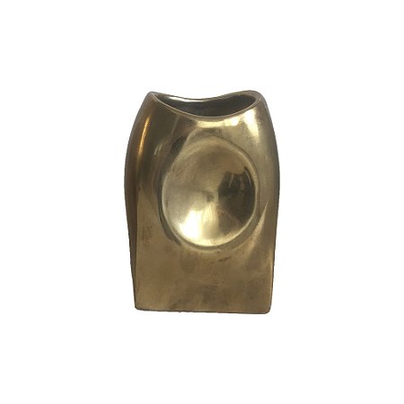 VASO DECORATIVO EM CERAMICA DOURADO