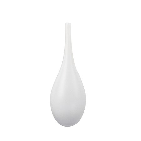 VASO NO FORMATO DE GARRAFA DE VIDRO JATEADO BRANCO