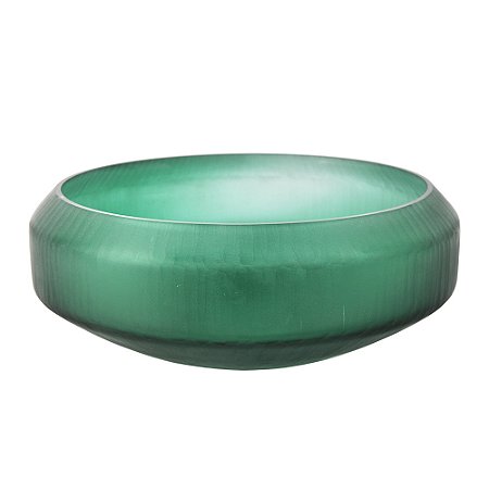 CENTRO DE MESA DE VIDRO JATEADO VERDE