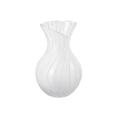 VASO DE VIDRO JATEADO BRANCO