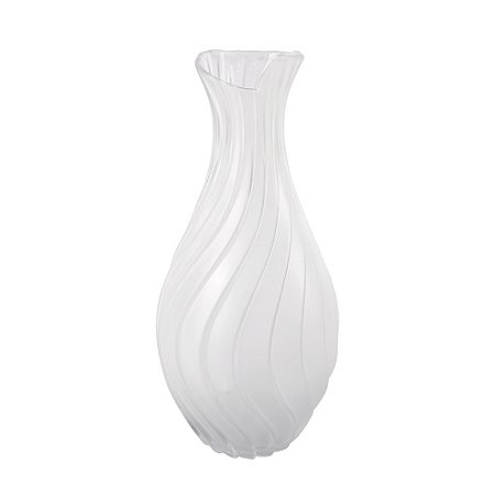 VASO DE VIDRO JATEADO BRANCO
