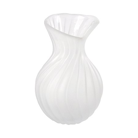 VASO DE VIDRO JATEADO BRANCO