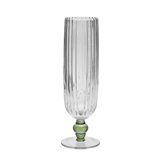 CONJ DE TACAS DE CHAMPAGNE TRANSPARENTE E VERDE - 6 PCS