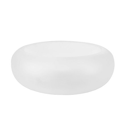 CENTRO DE MESA EM VIDRO BRANCO FOSCO