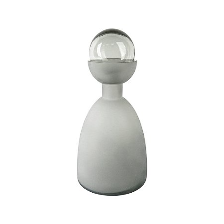 GARRAFA DECORATIVA EM VIDRO VERDE FOSCO