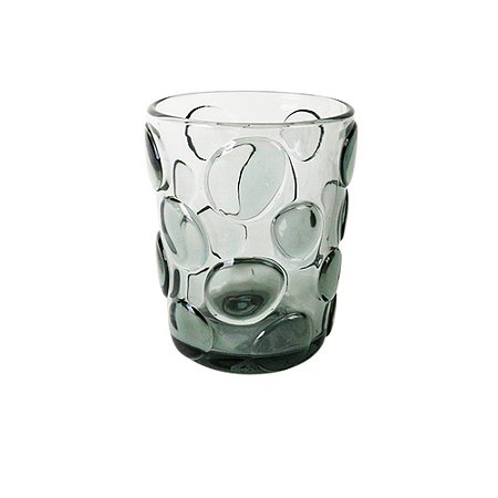 CJ DE COPOS EM VIDRO COM TEXTURA BOLHAS FUME 6PCS - 300ML
