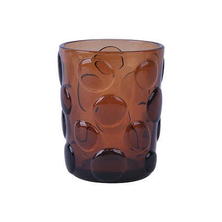 CJ DE COPOS EM VIDRO COM TEXTURA BOLHAS AMBAR 6PCS - 300ML