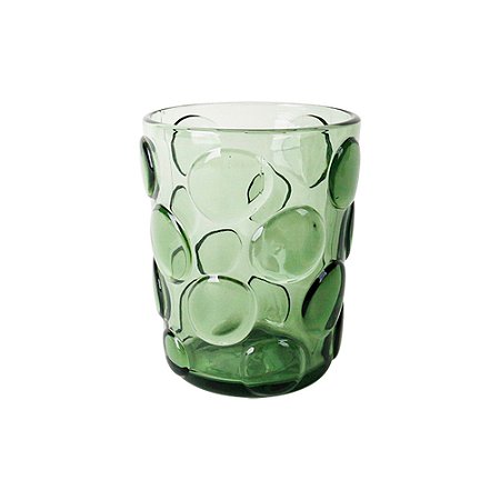CJ DE COPOS EM VIDRO COM TEXTURA BOLHAS VERDE 6PCS - 300ML