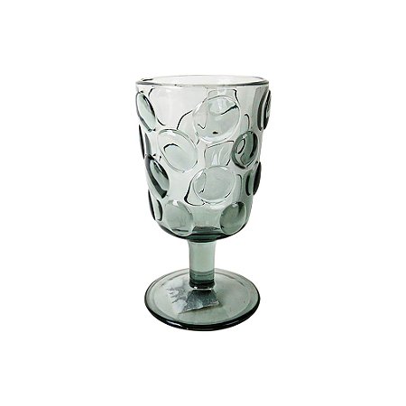 CJ DE TACAS EM VIDRO COM TEXTURA BOLHAS FUME 6PCS - 260ML