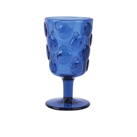 CJ DE TACAS EM VIDRO COM TEXTURA BOLHAS AZUL 6PCS - 260ML