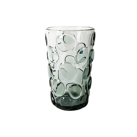 CJ DE COPOS EM VIDRO COM TEXTURA BOLHAS FUME 6PCS - 350ML