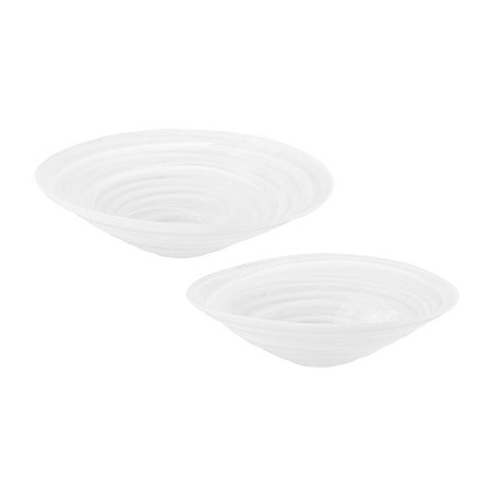 CJ DE CENTRO DE MESA EM VIDRO BRANCO FOSCO - 2PCS