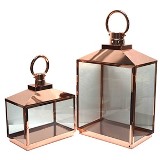 CJ DE LANTERNAS ACO INOXIDAVEL NA COR COBRE - 2 PCS - G 34X