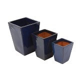 CJ. DE VASOS VIETNAMITA AZUL COM 03 PCS