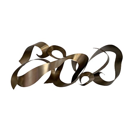 PECA DECORATIVA PARA PAREDE ABSTRATA BRONZE EM ACO