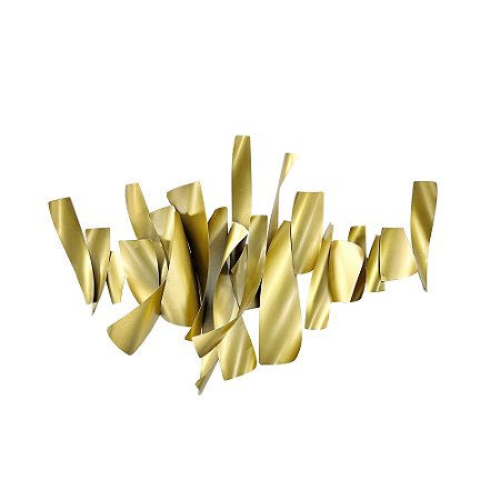 PECA DECORATIVA PARA PAREDE ABSTRATA DOURADA EM ACO