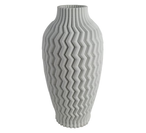 VASO DECORATIVO EM CERAMICA BRANCO 3D 22CM X 22CM X 34,5CM