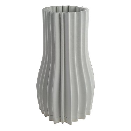 VASO DECORATIVO EM CERAMICA BRANCO 3D 16CM X 16CM X 27CM