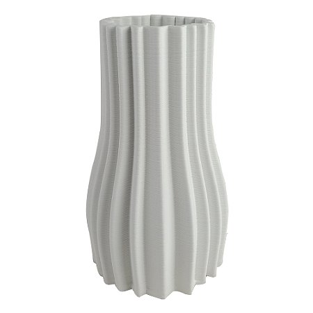 VASO DECORATIVO EM CERAMICA BRANCO 3D 20CM X 20CM X 35CM