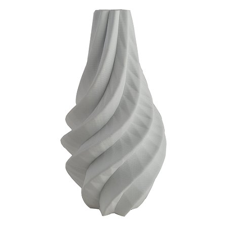 VASO DECORATIVO EM CERAMICA BRANCO 3D 18CM X 18CM X 35,5CM